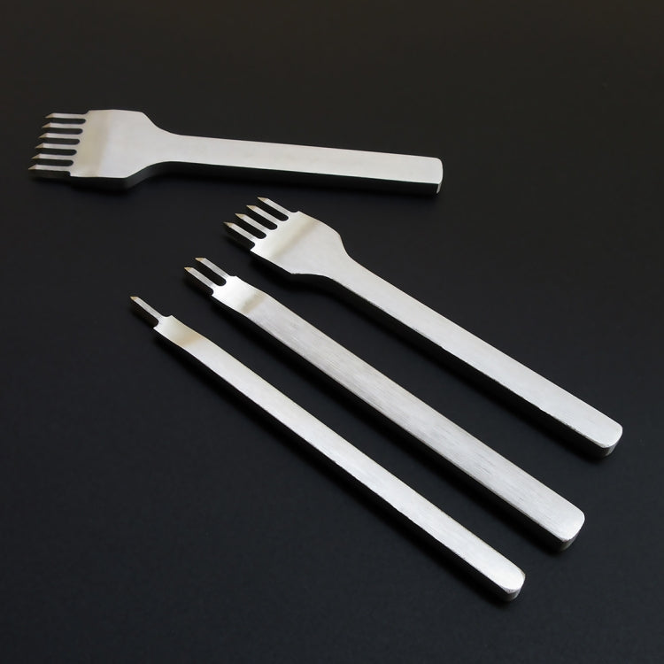 4 in 1 White Steel Diamond Boring Punching Stitching Tool DIY Leather Punch Tool Set, 3mm