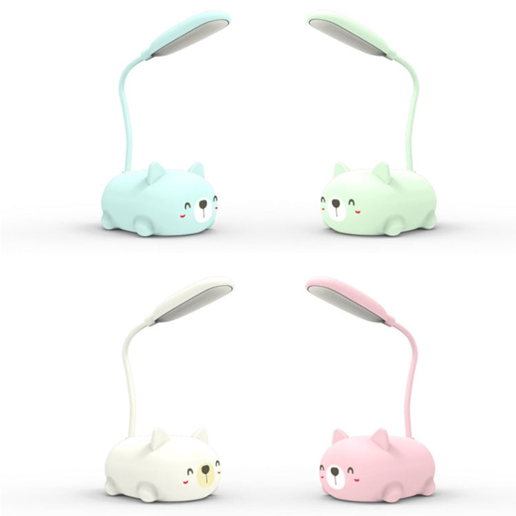 Cartoon Cat Design LED Eye Protection Reading Lamp USB Rechargeable Desk Lamp, Blue, White, Green, Pink