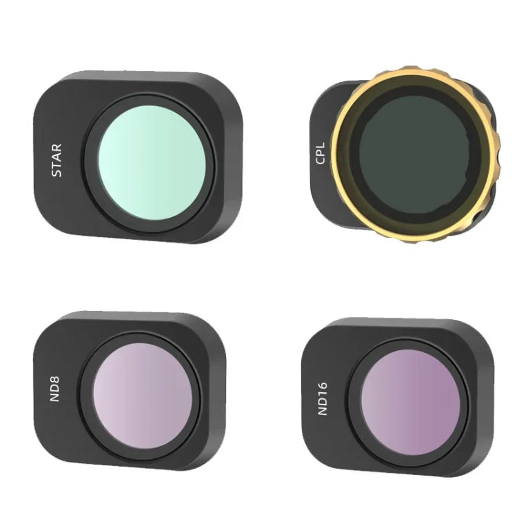 JSR For Mini 3 Pro Camera Filters, 3 In 1 CPL+ND8+ND16, 4 In 1 Star+CPL+ND8+ND16, 4 In 1 ND8+ND16+ND32+ND64, 4 In 1 ND8-PL+ND16-PL+ND32-PL+ND64-PL, 6 In 1 UV+CPL+ND8+ND16+ND32+ND64