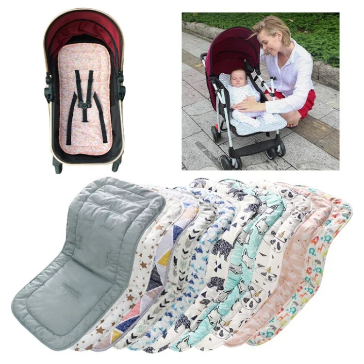 Baby Stroller Cotton Cushion Universal Shock-proof Thick Warm Infant Dining Chair Baby Cushion in Autumn and Winter, Blue Animal, Blue Bear, Pink Bear, Gray Sheep