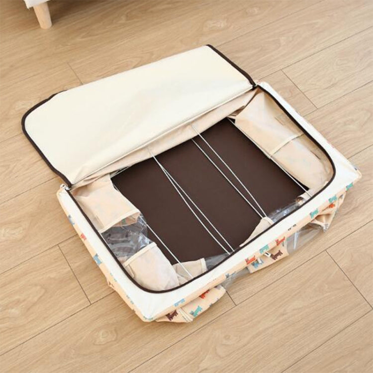 Folding Storage Box Non Woven Fabric With Zipper Moisture-proof Clothes Storage Box, 150L 75x46x45cm