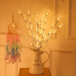LED Fiber Optic Flower Twig Light String Room Bedroom Romantic Decoration Lantern