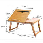 Nanzhu Folding Computer Table Bed Card Slot Laptop Table Simple Lazy Lift Computer Desk, Medium 54cm