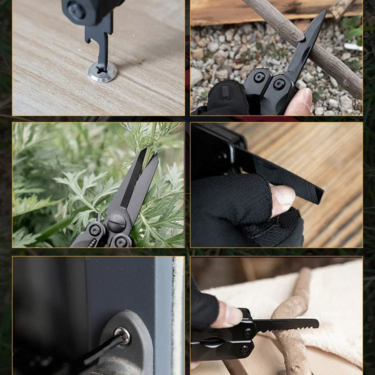 15 in 1 Outdoor Camping Survival Tool Foldable Multifunctional Pocket Plier, 10 in 1, 11 in 1
