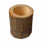 3 PCS Mini Natural Log Round Home Office Garden Decoration Succulent Plant Pot Candle Holder Small Bonsai Home Decoration, S, M, L