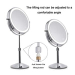 Desktop Double-SidedRound LED Luminous Makeup Mirror Liftable Magnifying Mirror, Plane + 3 Times Magnification(8-inch Battery Model), Plane + 5 Times Magnification(8-inch Battery Model), Plane + 7 Times Magnification(8-inch Battery Model)              ...