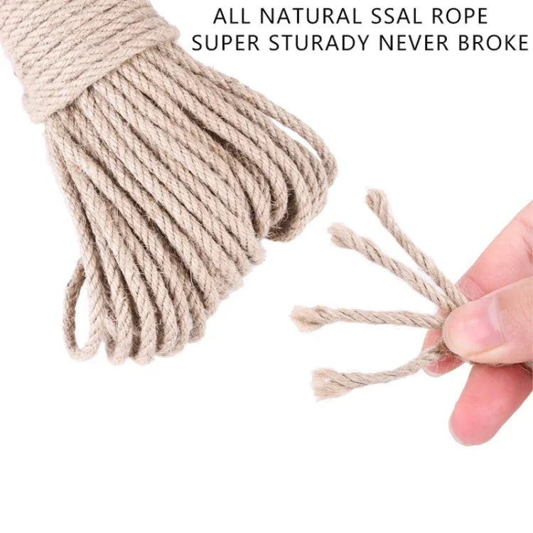 Pets Hemp Rope Cat Scratch Board Sword Rope Accessories Protect Cat Grip Toy Grabbing Materials, 3 PCS 10m, 30m, 50m, 10m