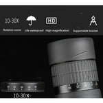 Continuous Zoom Single Tube Low Light Night Vision HD High Magnification Telescope, 10-30X50