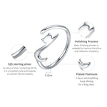 Naughty Cat Sterling Silver Ring Fashion Open Ring, SCR220-B, SCR220
