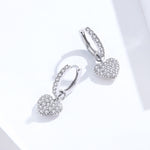 Heart-shaped Earrings Zircon Earrings Sterling Silver S925 Stud Earrings, SCE821