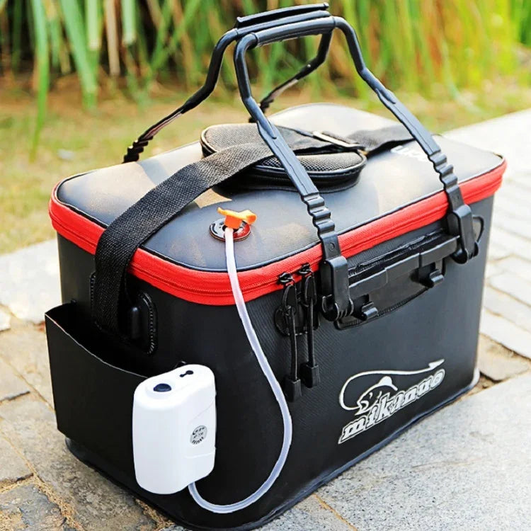 Thickened Multifunctional Folding Live Fish Box Fishing Bucket, 40 cm (with Handle and Side Pocket), 45 cm (with Handle and Side Pocket), 50 cm (with Handle and Side Pocket)