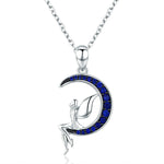 Dark Night Fairy S925 Sterling Silver Necklace With White Gold Plated and Zircon, SCN244