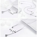 Naughty Kitten S925 Sterling Silver With Zircon Necklace, SCN232