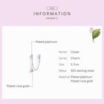 S925 Sterling Silver Platinum Plated Clover Safety Chain DIY Bracelet Accessories, SCC1261