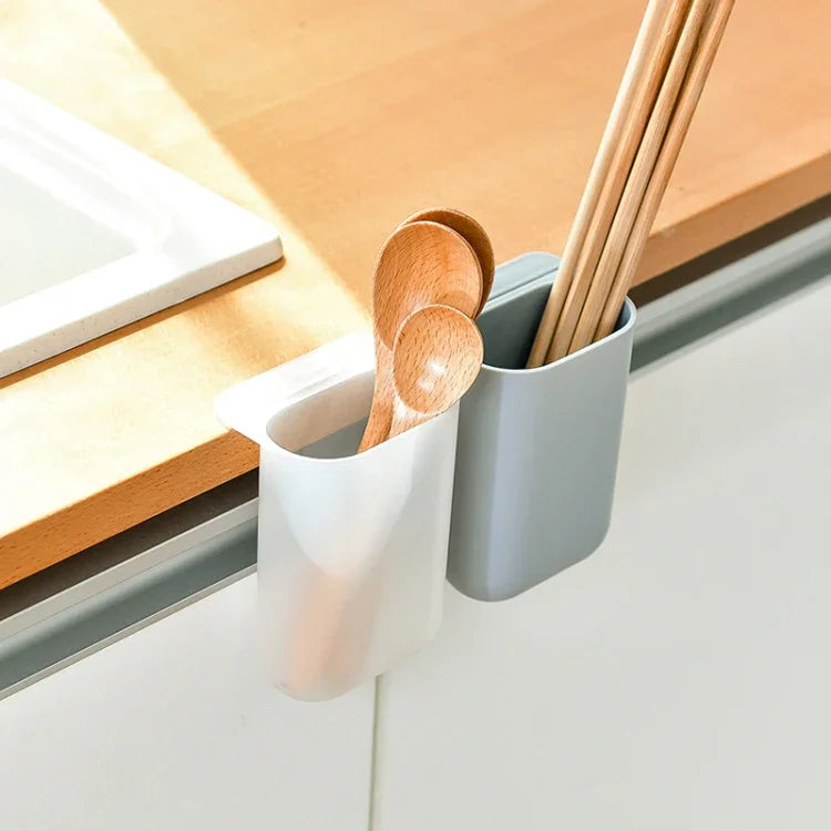 Sticky Pen Holder Desktop Can Hang Pen Case Office Stationery Storage And Sorting Box Random Colour, Pen Holder