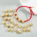 English Letter Beads Bracelet Brass Micro-inlaid Couple Red String Pull DIY Bracelet Jewelry, A, B, C, D, E, F, G, H, I, J, K, L, M, N, O, P, Q, R, S, T, U, V, W, X, Y, Z