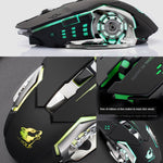FREEDOM-WOLF X8 2400 DPI 6 Keys 2.4G Wireless Charging Silent Luminous Gaming Mechanical Mouse, X8 Metal Grey, X8 Star Black