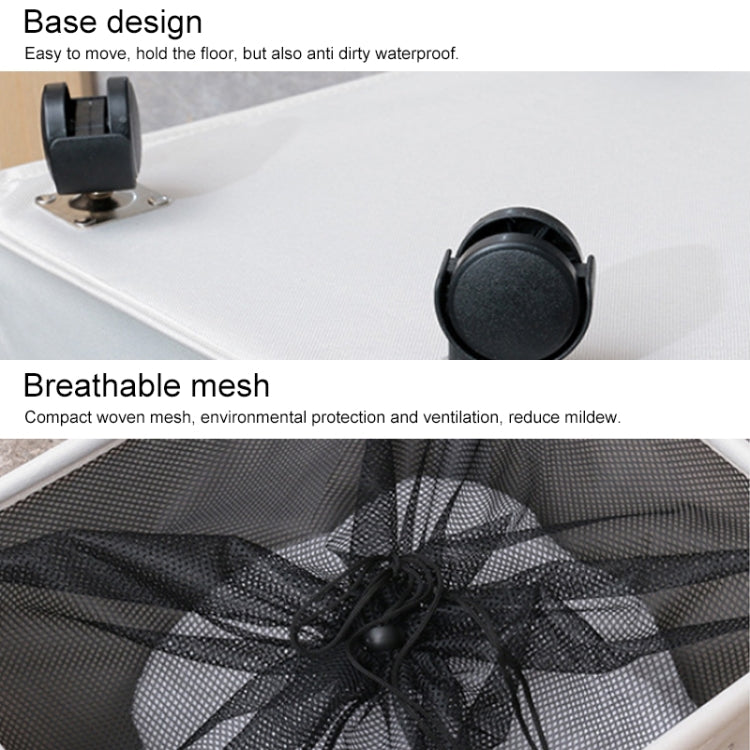 Bathroom Oxford Waterproof Dirty Clothes Laundry Foldable Storage Basket Hamper with Wheels