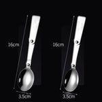 2PCS Stainless Steel Folding Fork Spoon Integrated Dual-use Picnic Portable Tableware, Random Color Delivery, Spoon, Fork