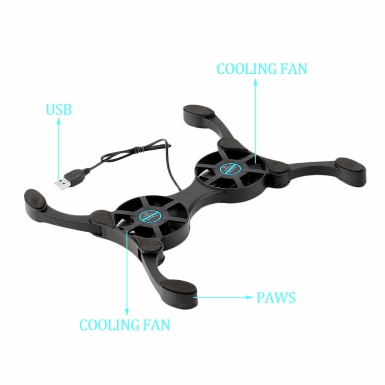 USB Port Mini Octopus Laptop Fan Folding Cooler Pad