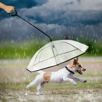 Pet Umbrella Transparent Adjustable Rainy Dog ?Walking Leash, Pet Umbrella