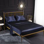 Home Ice Silk Simulation Silk Four-Piece Pillowcase Flat Sheet Fitted Sheet Set, US-Full/UK-D:138x190x35cm, US-Queen/UK-K:153x203x35cm, US-King:198x203x35cm, UK-SK:180x200x35cm, US-King: 198x203x35cm