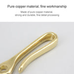 Retro Solid Brass Key Chain Key Ring Belt U Hook Wallet Chain Fish Hook, 6cm with Copper Rin, 6cm without Copper Rin