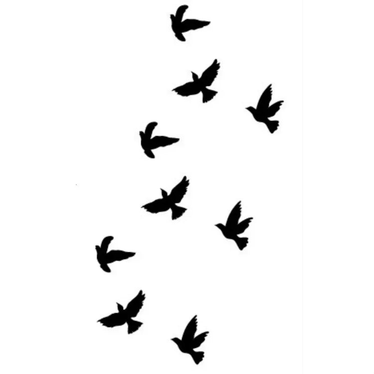 10 PCS Classic Black  Waterproof Temporary Tattoo Sticker
