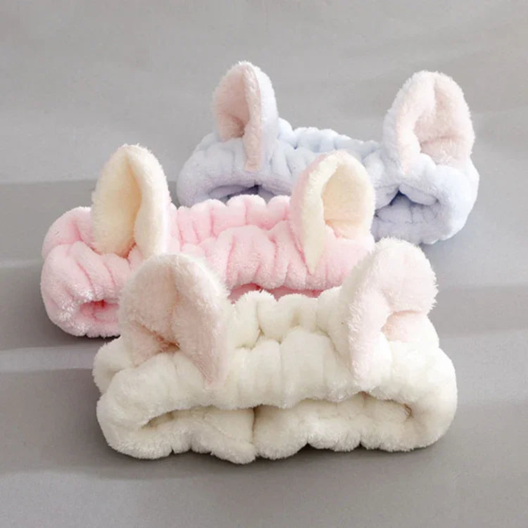 Cute Elastic Cat Ears Headbands Women Girls Makeup Face Washing Headband Hairdo Facial Mask Headwrap Hairband Hair Accessory