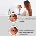 Desktop Double-SidedRound LED Luminous Makeup Mirror Liftable Magnifying Mirror, Plane + 3 Times Magnification(7-inch Rechargeable), Plane + 5 Times Magnification(7-inch Rechargeable), Plane + 7 Times Magnification(7-inch Rechargeable)