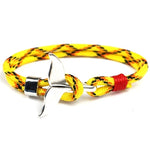 Whale Tail Anchor Charm Nautical Survival Rope Chain Bracelets, Dark blue, Black, Black red, Red, Black blue, Yellow, Colorful, Blue
