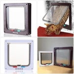 Pet Door 4 Ways Lockable Security Flap Door for Dog Cat Kitten Wall Mount Door Animal Small Pet Cat Dog Gate Door, S, M, L