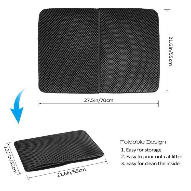 Waterproof Pet Cat Litter Mat EVA Double Layer Cat Litter Trapping Pets Mat Pad Bottom Non-slip Pet Litter Cat Mat, L, M, XS
