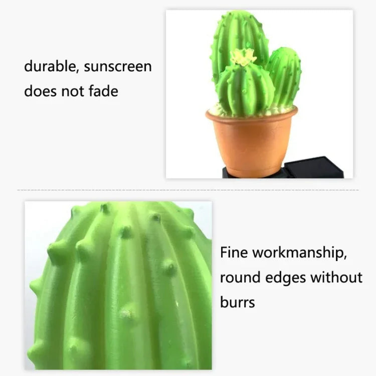 Solar Outdoor Simulation Potted Plants Landscape Lamp LED Courtyard Lawn Light, Three Head Cactus, Single Head Cactus, Pineapple