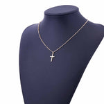 Women Fashion Bright Electroplating Cross Jewelry Necklace, Gold, Silver