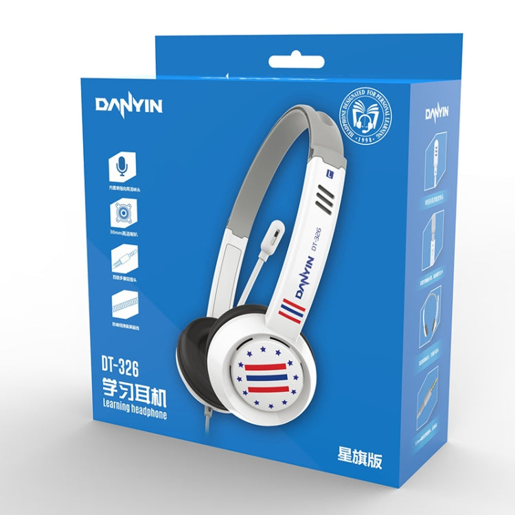DANYIN DT326 Head-mounted Desktop Computer Children Learning Wire Headset with Microphone, Cable Length:1.8m, DT326 3.5mm Two-hole White, DT326 3.5mm Two-hole Black, DT326 Single Hole Four-level White, DT326 Single Hole Four-level Black                ...