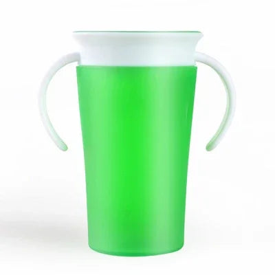 360 Degrees Rotated Baby Learning Drinking Cup With Double Handle Flip