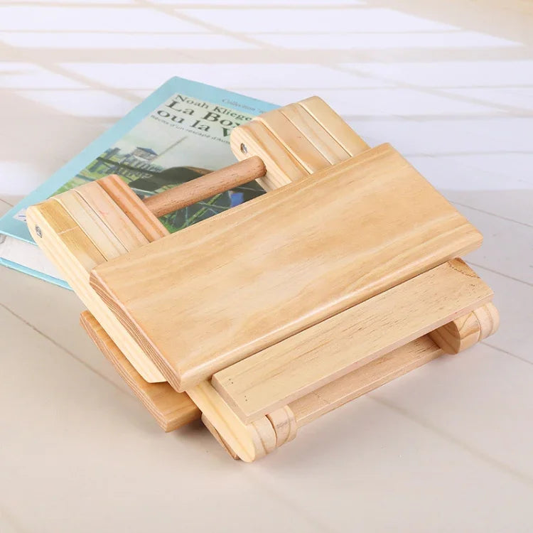 Portable Simple Pine Solid Wooden Folding Stool Outdoor Fishing Chair Stool, Wooden Folding Stool
