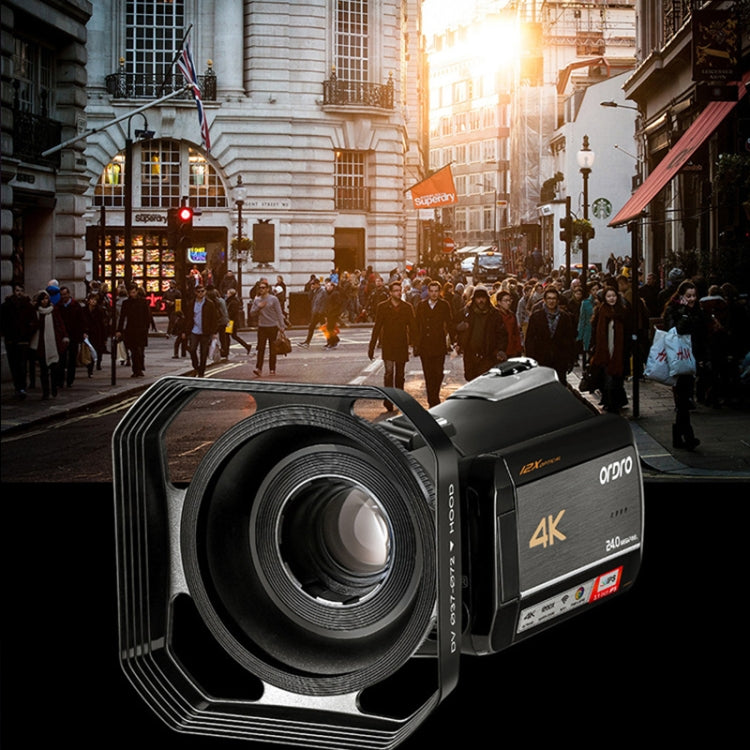 ORDRO AC5 4K HD Night Vision WiFi 12X Optical Zoom Digital Video DV Camera Camcorder, Standard, Standard + Microphone, Standard + Microphone + Handheld Stand, Standard+  Microphone + Fill Light