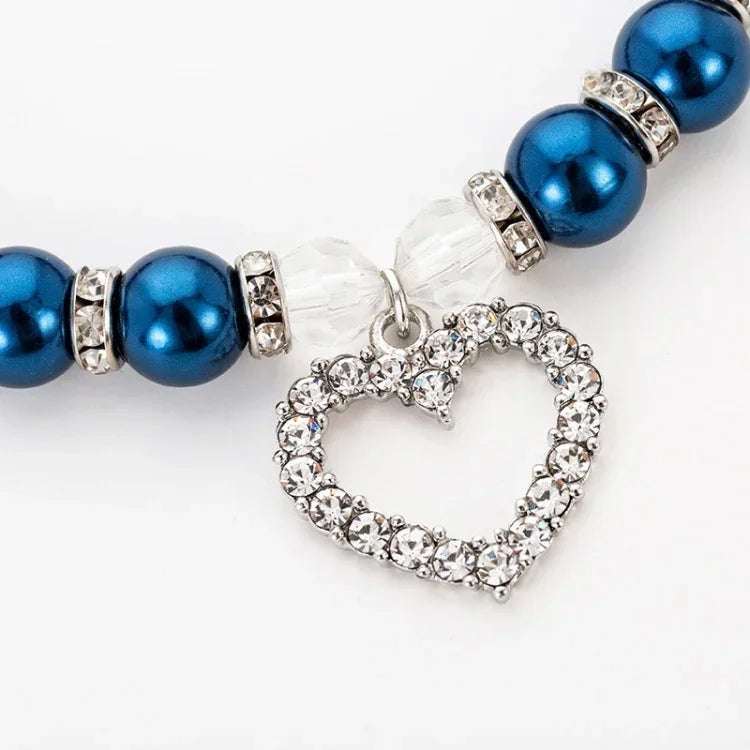 Pet Supplies Pearl Necklace Pet Collars Cat and Dog Accessories, S, M, L