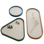 Desktop Shallow Storage Tray Sundries Tray Jewelry Display Tray, , Oval (Warm Brown), , Triangle (Warm Brown), , Round (Warm Brown), , Oval (Dark Green), , Triangle (Dark Green), , Round (Dark Green), , Oval (Green Lotus), , Triangle (Green Lotus)     ...