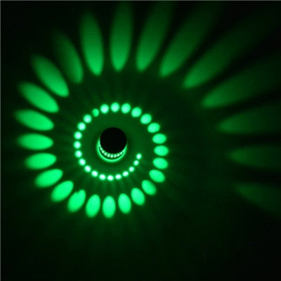 3W Modern Interior Creative Spiral Round Wall Lamp for Club, KTV, Corridor, Aisle, Background Wall Decoration Lamp, Recessed In, Wall Mounted