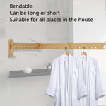 Clothes Rack Folding Telescopic Balcony Drying Rack Indoor Household Wall-Mounted Clothes Rail, Golden Long (3 Sections), Silver Long (3 Sections), Black Long (3 Sections)