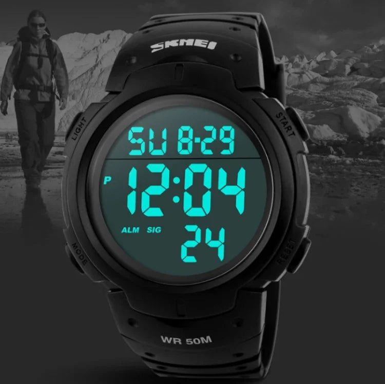 SKMEI 1068 Men Waterproof Outdoor Sports Digital Watch Student Fashion Watch, Red, Green, Blue, Black, Titanium, Golden, ArmyGreen