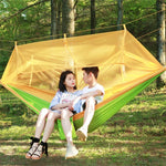1-2 Person Outdoor Mosquito Net Parachute Hammock Camping Hanging Sleeping Bed Swing Portable  Double  Chair, 260 x 140cm, 260x140cm Blue Grey, 260x140cm Pink, 260x140cm Pink Blue, 260x140cm Green, 260x140cm Yelliw Green, 260x140cm Dark Blue