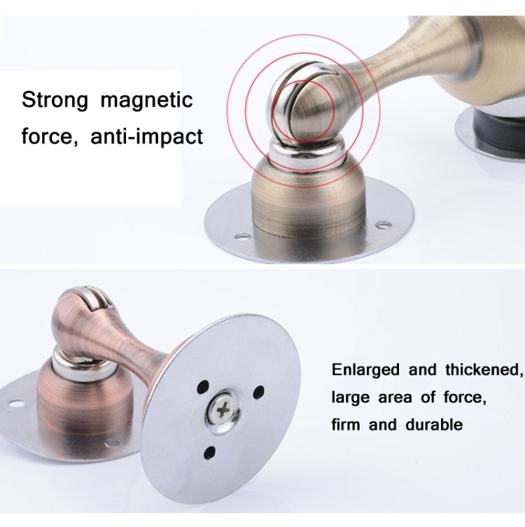 Punch-Free Stainless Steel Thickened Strong Magnetic Door Stopper, Brushed Steel, Green Bronze, Red Bronze, Black