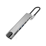 WC7367 8 in 1 87W Type-C to PD+USB3.0/USB2.0+SD+TF+HDMI+RJ45+Type-c Docking Station HUB, WC7367