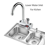 Kitchen Instant Electric Hot Water Faucet Hot & Cold Water Heater EU Plug, Lamp Display Lower Water Inlet, Lamp Display Side Water Inlet, Lamp Display Leakage Protection Lower Water Inlet, Lamp Shows Leakage Protection Side Water Inlet                 ...