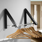 Multifunctional Space Aluminum Invisible Drying Rack, Black, Double Black + 80cm Crossbar