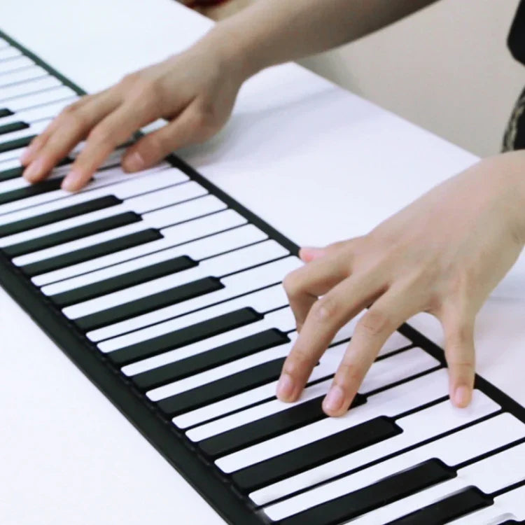 MIDI88 88-Key Hand-Rolled Foldable Piano Professional MIDI Soft Keyboard Simulated Practice Carry-On Folding Electronic Piano, 88-Key